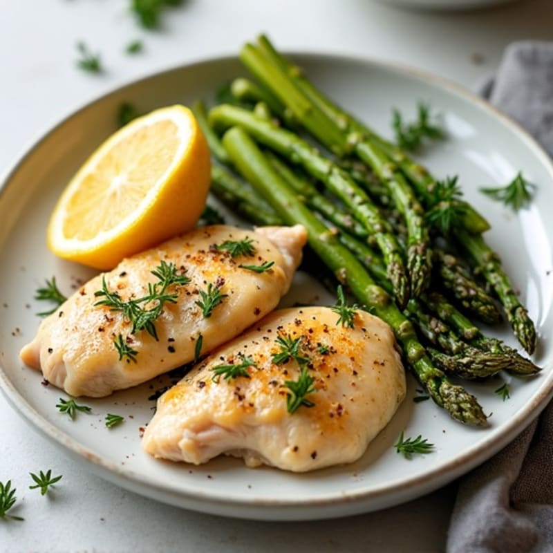 Sheet Pan Lemon Herb Chicken and Crispy Roasted Asparagus