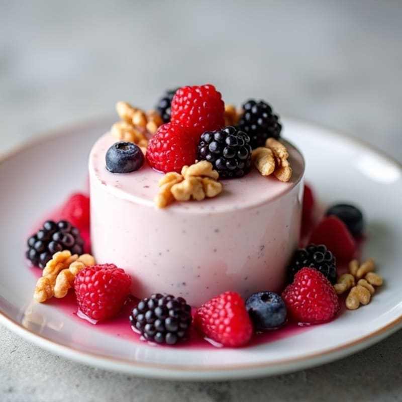 Greek Yogurt Protein Mousse with Mixed Berries