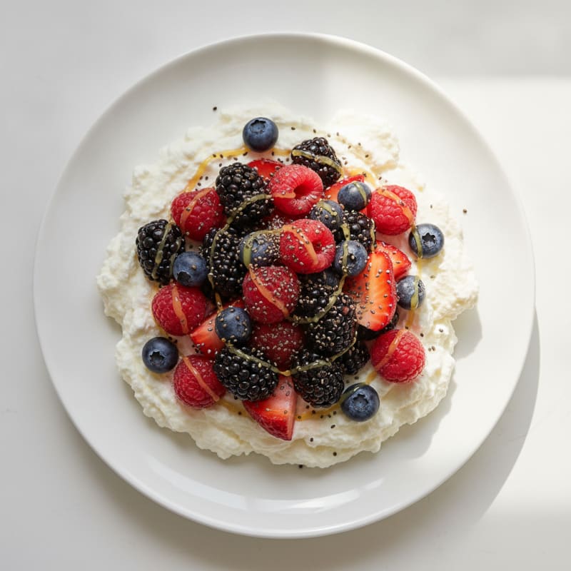 Silky Greek Yogurt Protein Mousse with Mixed Berries