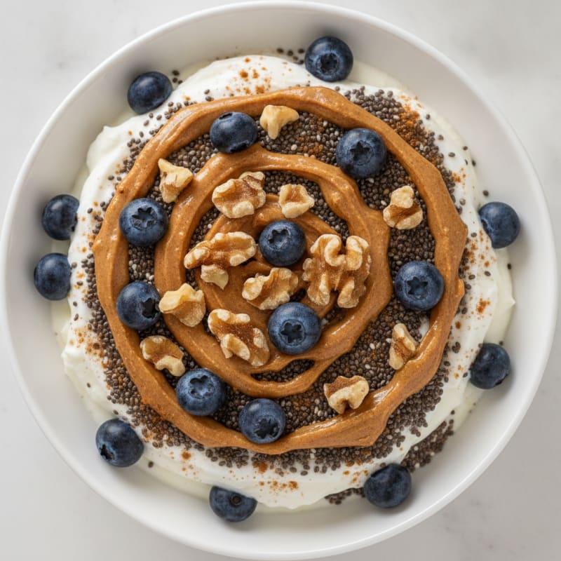 Blueberry Peanut Butter Chia Yogurt Parfait