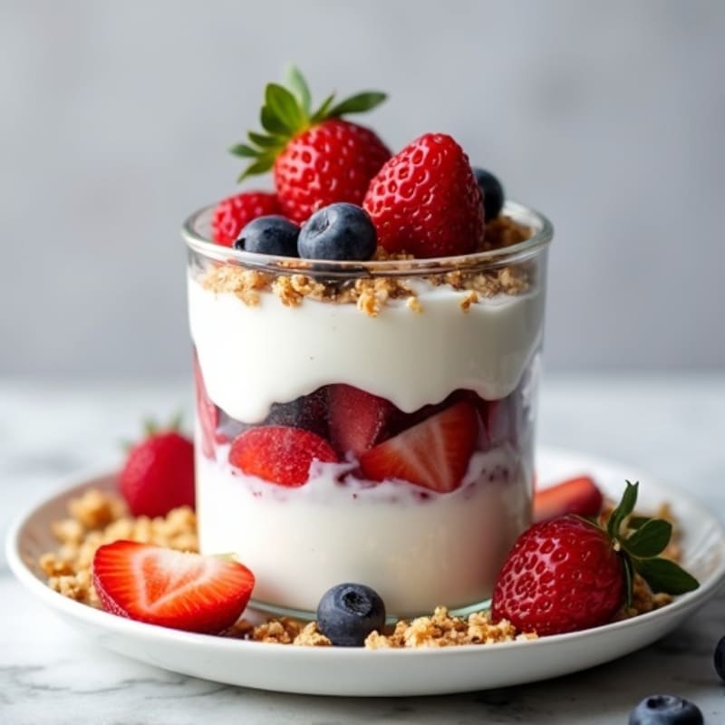 Greek Yogurt Protein Parfait with Mixed Berries