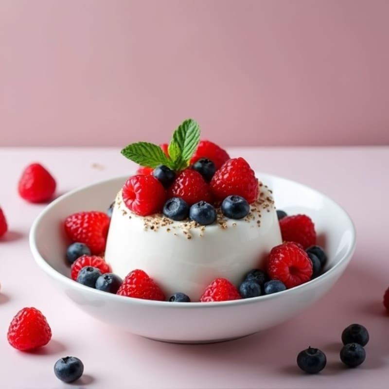 Silky Greek Yogurt Protein Pudding with Mixed Berries