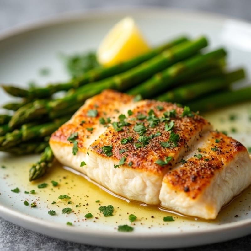 Pan-Seared Trout with Crispy Lemon-Herb Asparagus