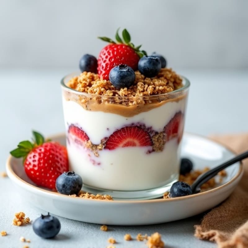 Greek Yogurt Parfait with Almond Butter and Chia Seeds