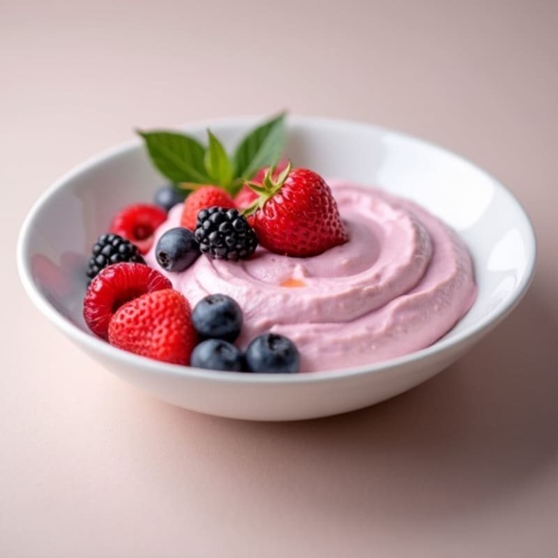 Silky Greek Yogurt Protein Mousse with Berries