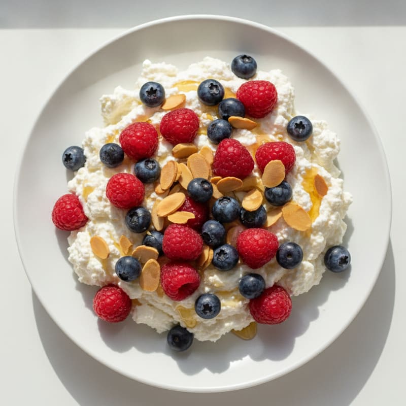 Greek Yogurt Protein Mousse with Mixed Berries
