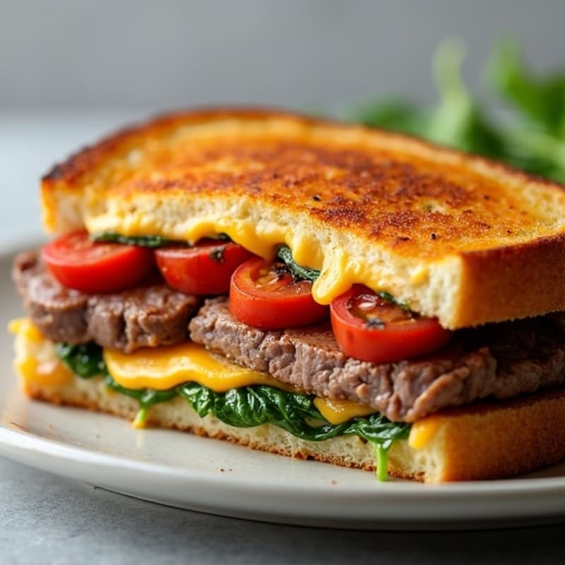 Steak and Cheesy Vegetable Crispy Melts