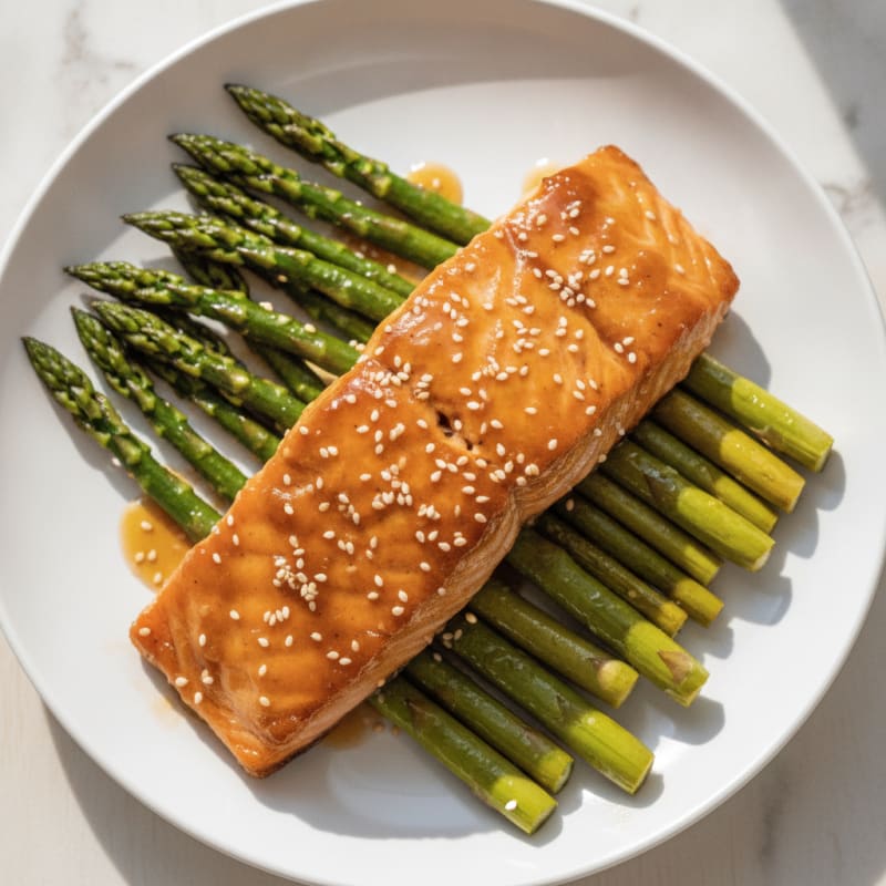 Teriyaki Glazed Salmon with Roasted Asparagus