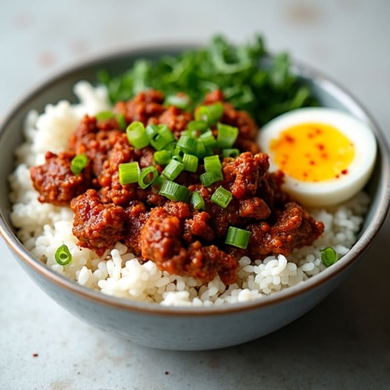 Spicy Korean-Style Ground Beef Rice Bowl