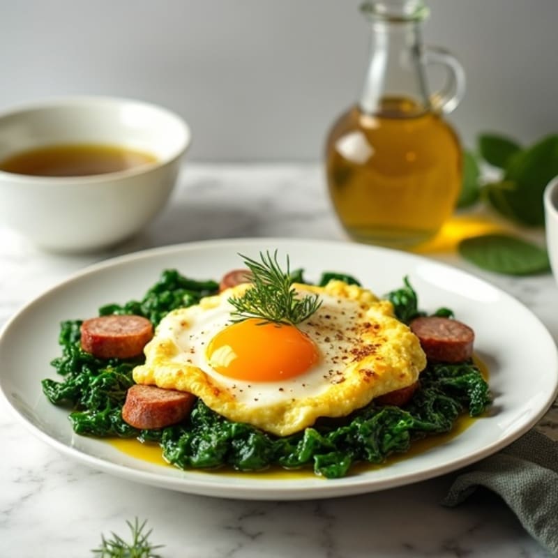 Egg White Scramble with Spinach and Turkey Sausage
