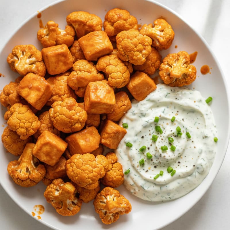 Buffalo Cauliflower Bites with Ranch Dip