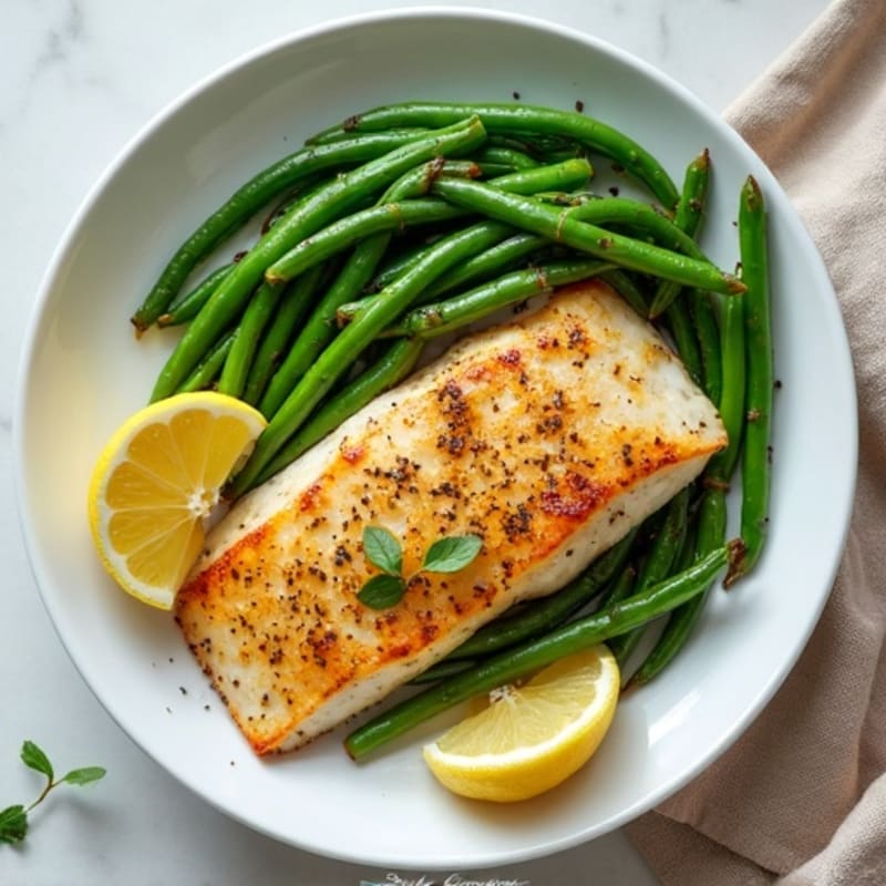 Seared Tilapia with Garlic Sautéed Green Beans