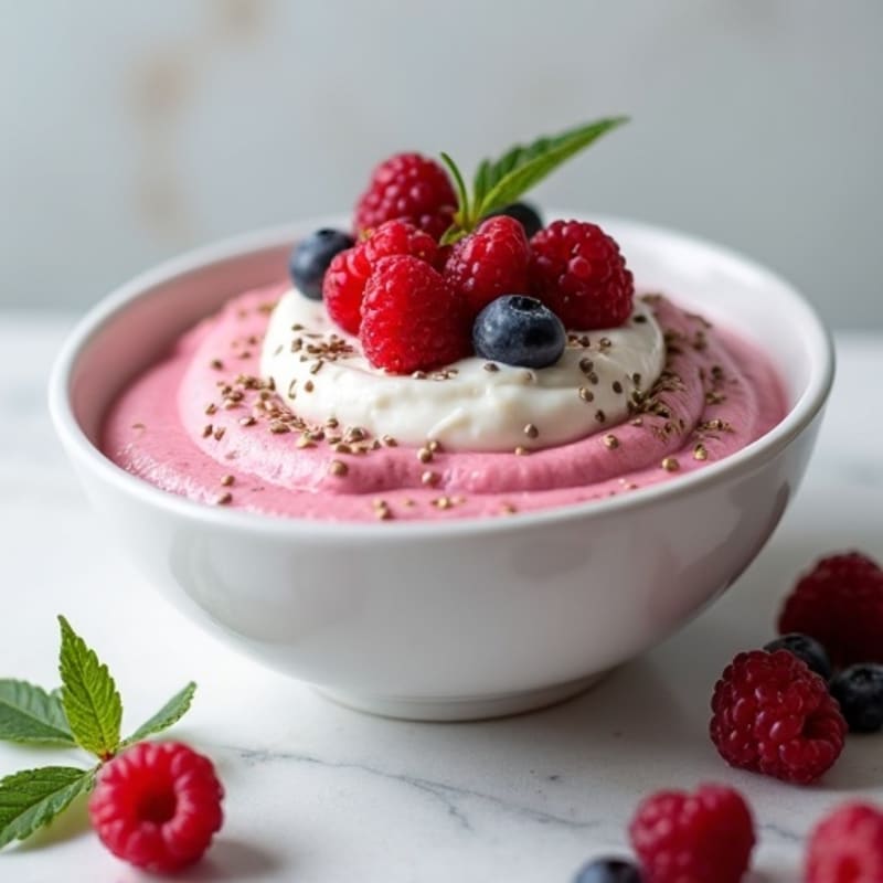 Creamy Greek Yogurt Protein Mousse with Mixed Berries