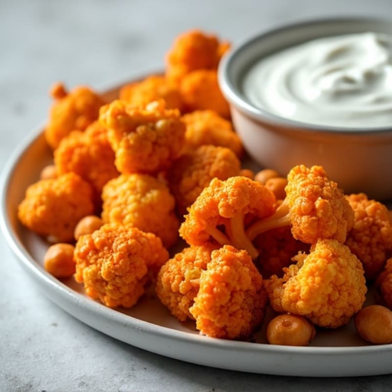 Crispy Buffalo Roasted Cauliflower Bites