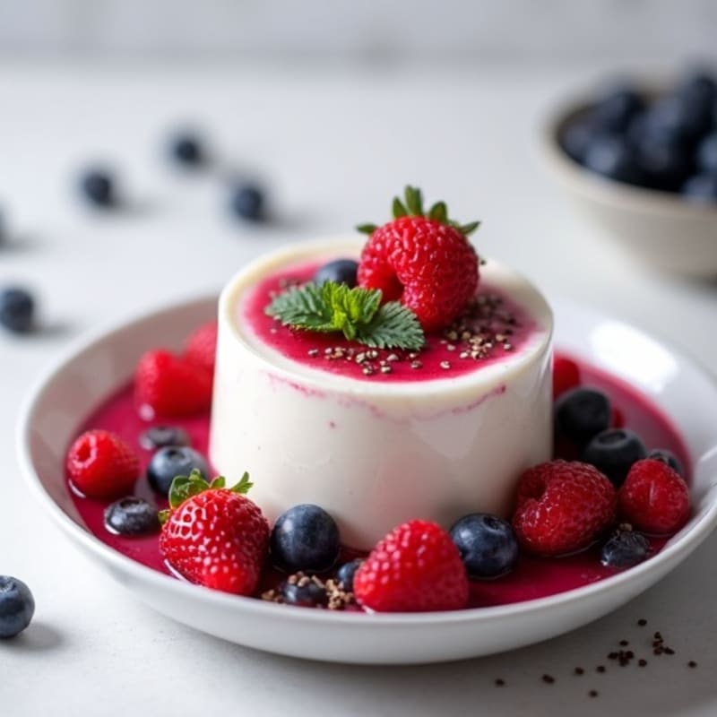 Greek Yogurt Protein Mousse with Mixed Berries