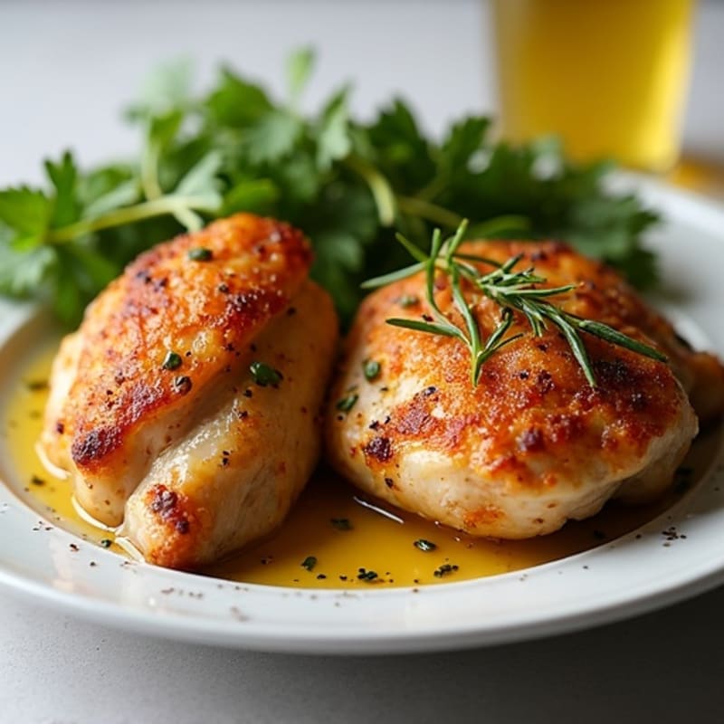 Crispy Herb-Roasted Chicken Thighs with Garlic