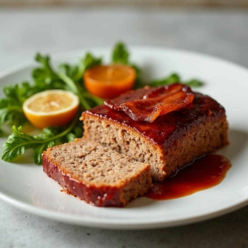 Lean Meatloaf with Crispy Bacon and Tangy BBQ Glaze
