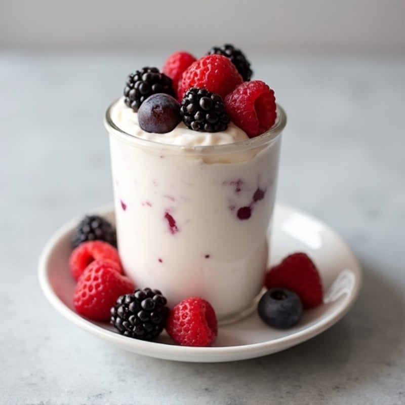 Greek Yogurt Protein Mousse with Mixed Berries