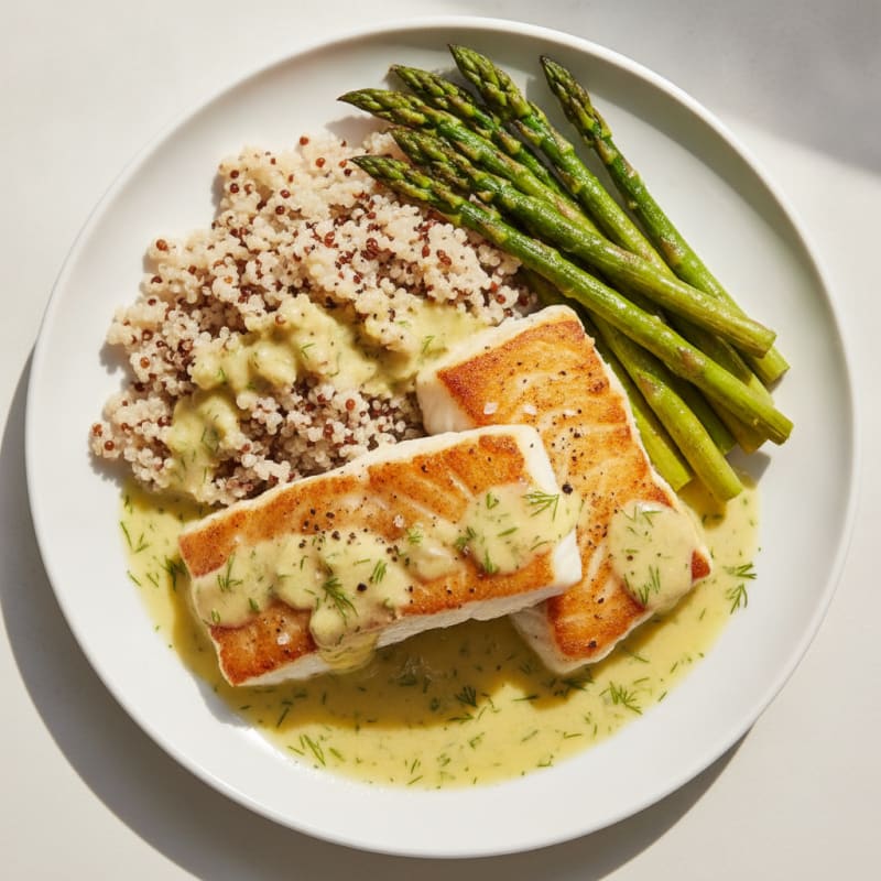 Pan-Seared Cod with Lemon-Dill Sauce