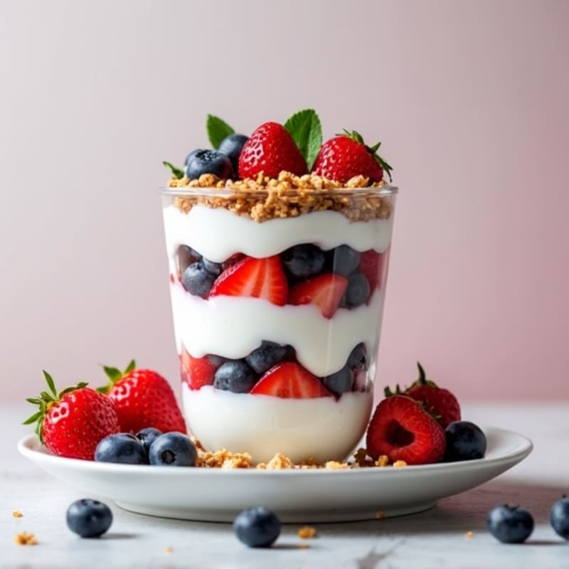 Greek Yogurt Protein Parfait with Mixed Berries