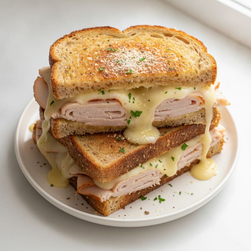 Triple-Decker Grilled Cheese Sandwich