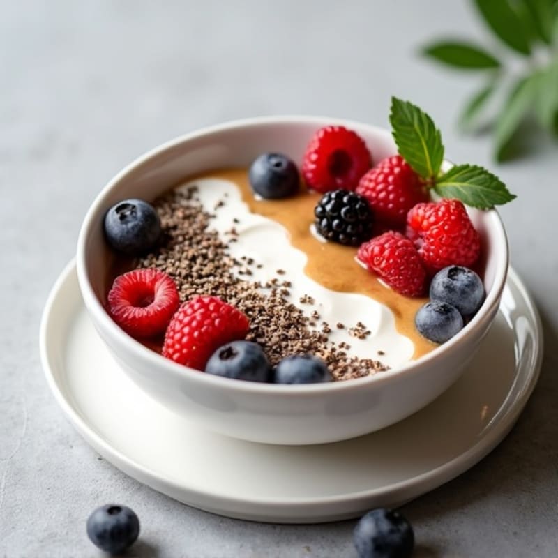 Silky Greek Yogurt Bowl with Chia Seeds and Almond Butter