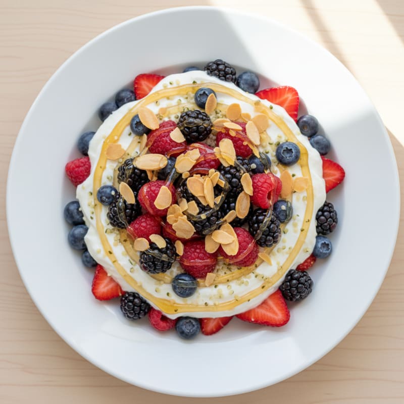 Greek Yogurt Protein Parfait with Mixed Berries