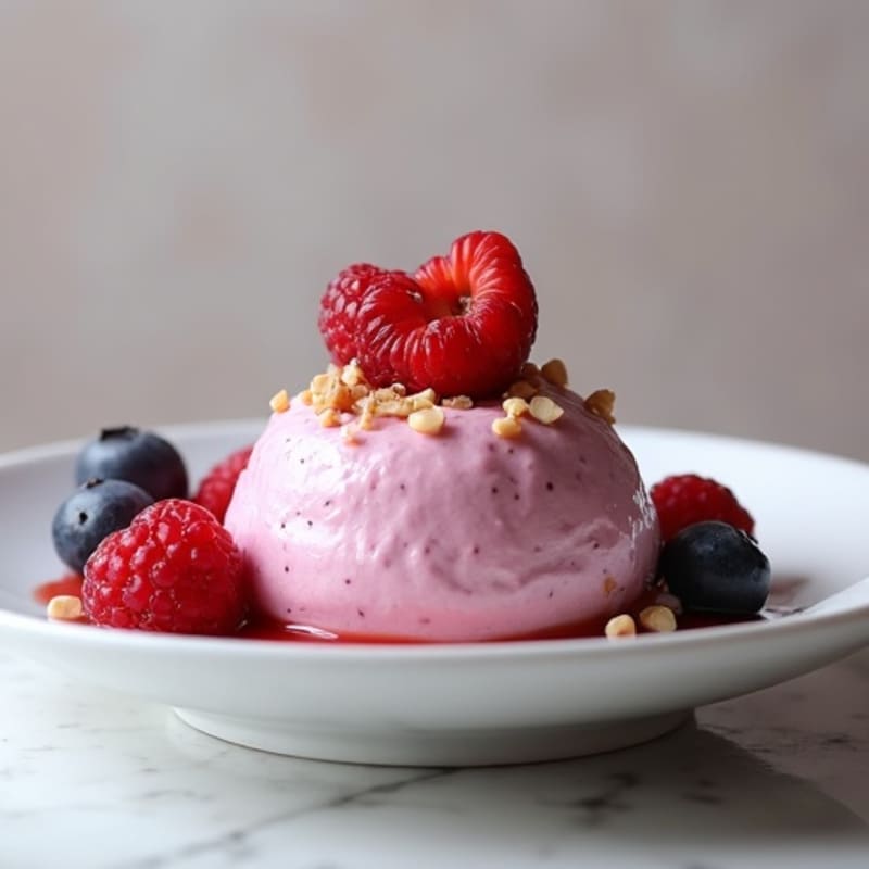 Greek Yogurt Protein Mousse with Mixed Berries