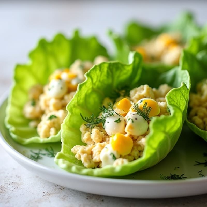 Creamy Dill Egg Salad Lettuce Wraps