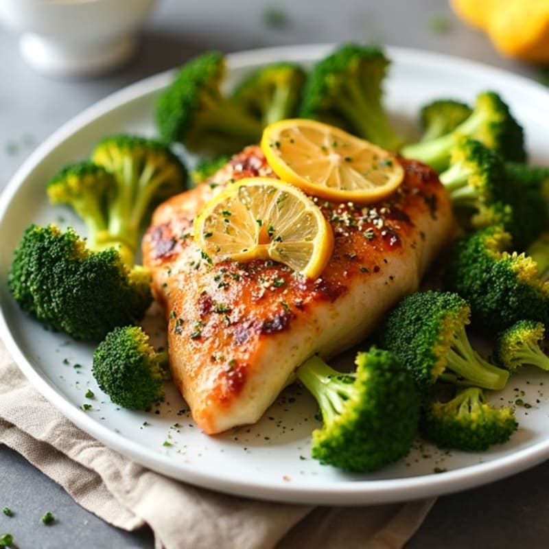 Sheet Pan Lemon Herb Roasted Chicken and Crispy Broccoli