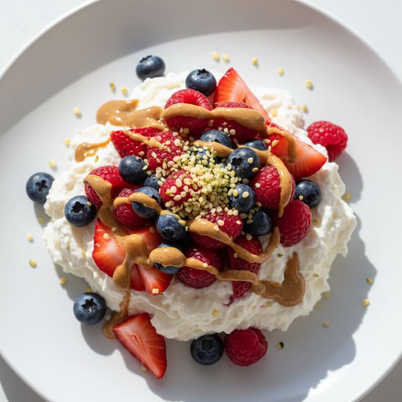 Silky Greek Yogurt Protein Mousse with Mixed Berries