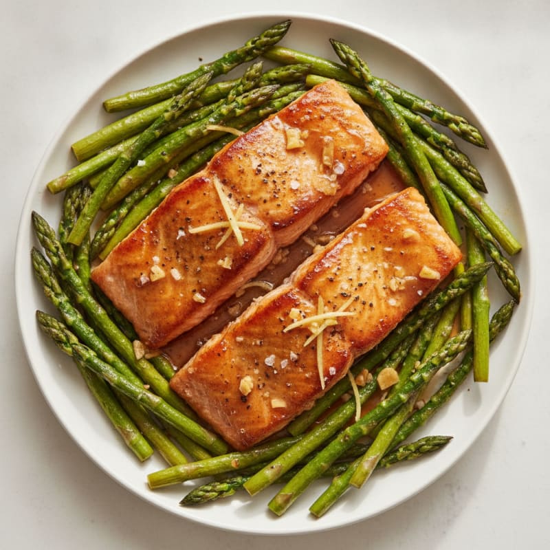 Honey-Glazed Salmon with Roasted Asparagus