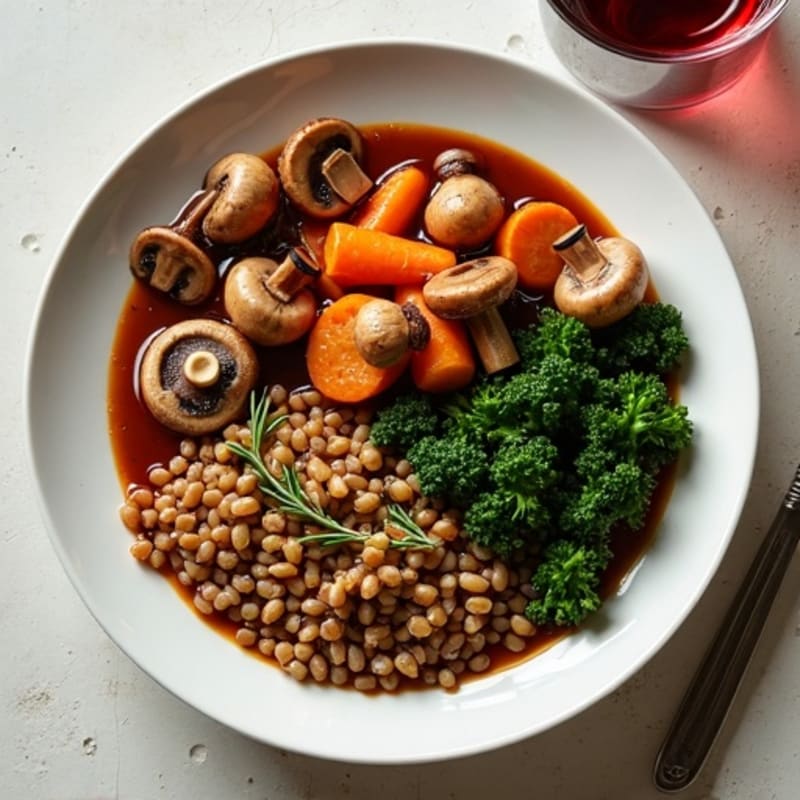 Hearty Mushroom and Red Wine Stew with Root Vegetables