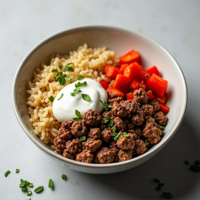 Seasoned Ground Beef Bowl with Special Sauce