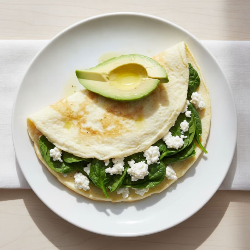 Egg White Omelet with Spinach and Cottage Cheese