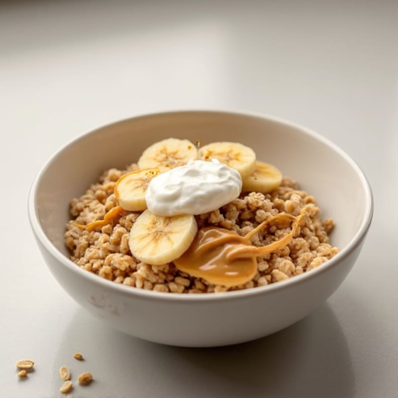 Protein-Packed Banana Oatmeal with Almond Butter