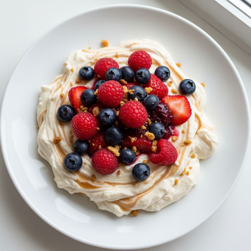 Silky Greek Yogurt Protein Mousse with Mixed Berries