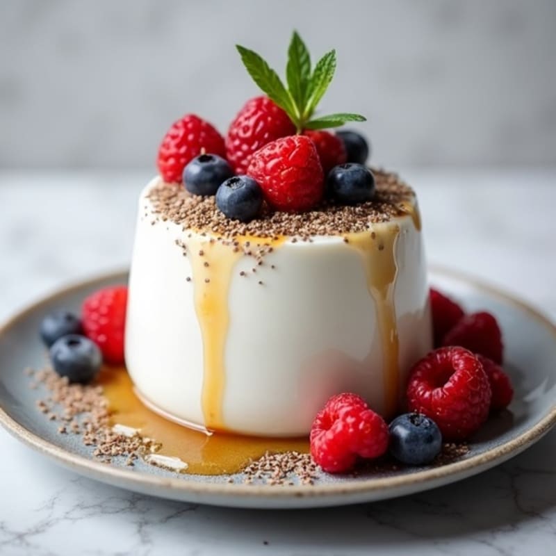 Greek Yogurt Protein Mousse with Mixed Berries