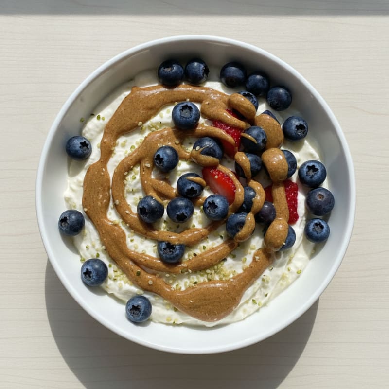 Greek Yogurt Protein Bowl with Berries and Almond Butter
