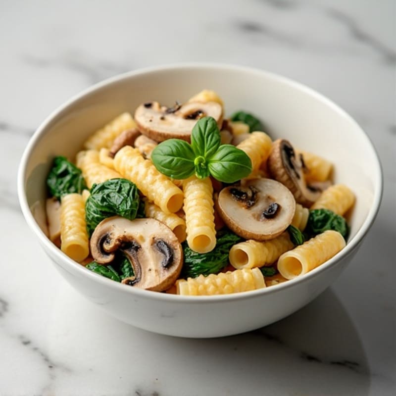 Creamy Garlic-Truffle Mushroom Protein Pasta