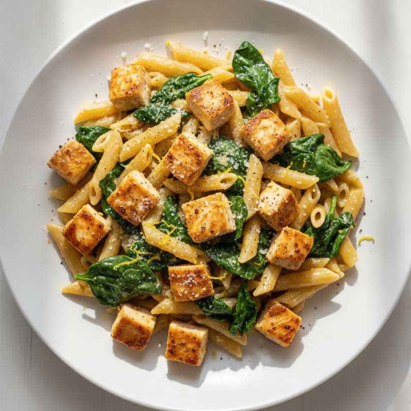 Garlic Butter Chicken Pasta with Spinach