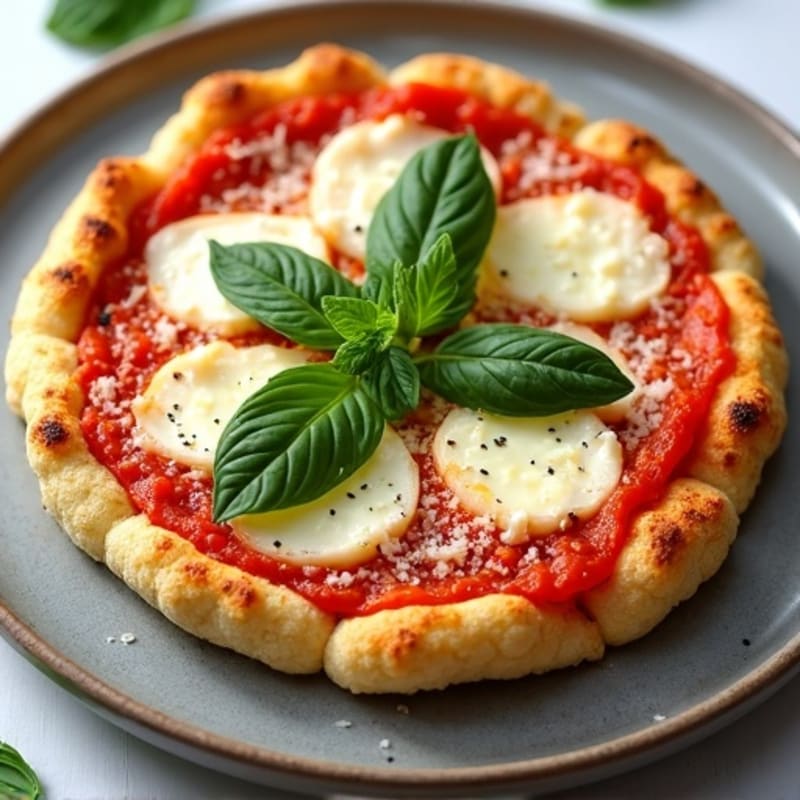 Cauliflower Crust Margherita Pizza with Fresh Basil