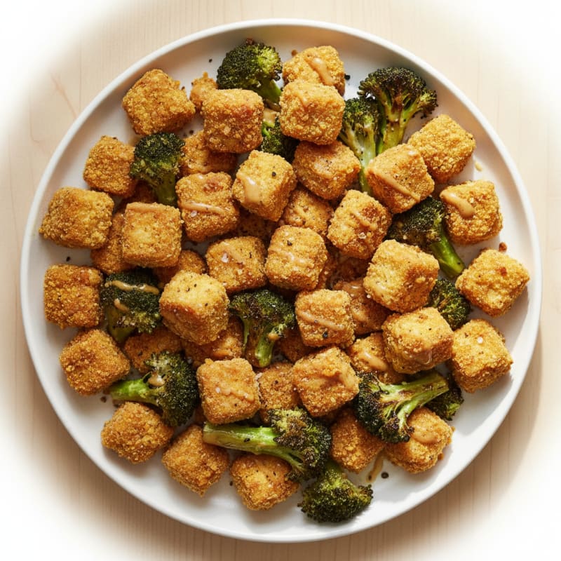 Roasted Chickpea Tofu and Broccoli