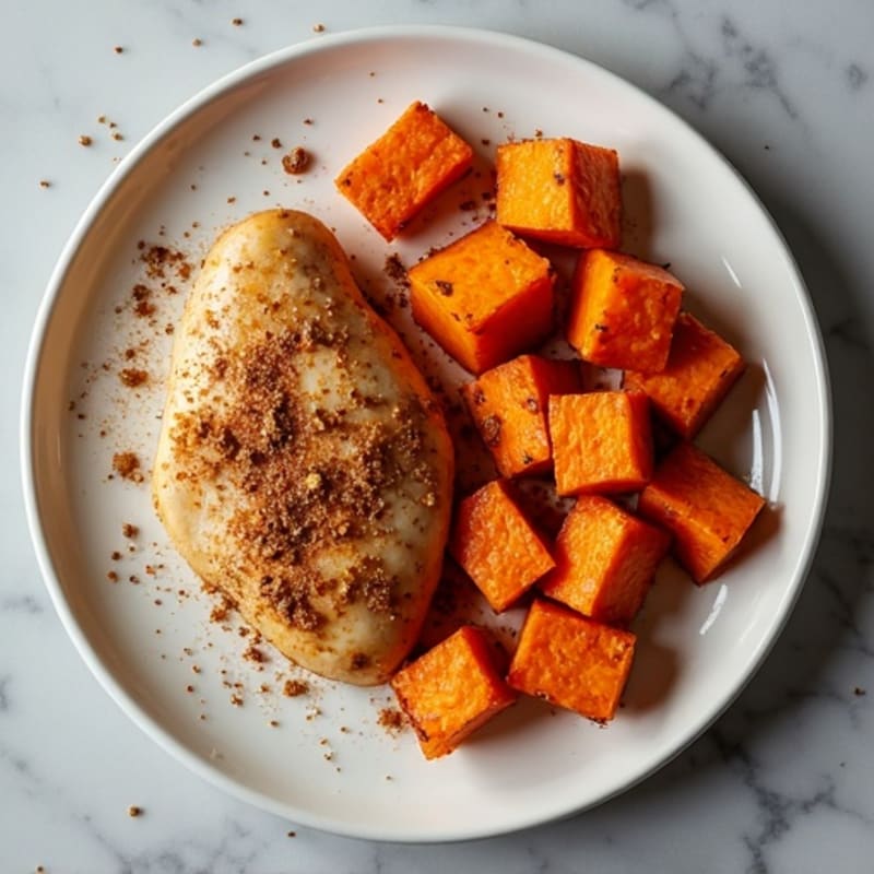 Sheet Pan Cinnamon-Spiced Chicken and Sweet Potatoes