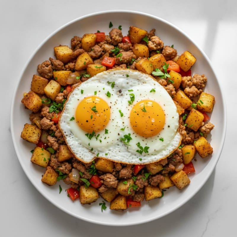 Sausage and Egg Hash with Roasted Potatoes