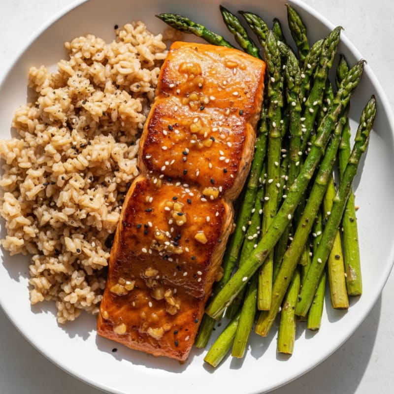 Teriyaki Glazed Salmon with Roasted Asparagus