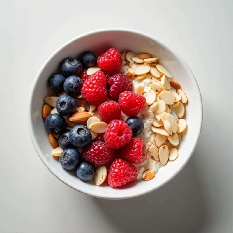 Cottage Cheese Berry Bowl with Almonds