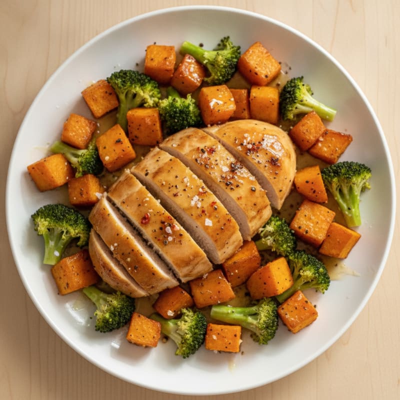 Roasted Sweet Potato and Chicken with Honey-Lime Glaze