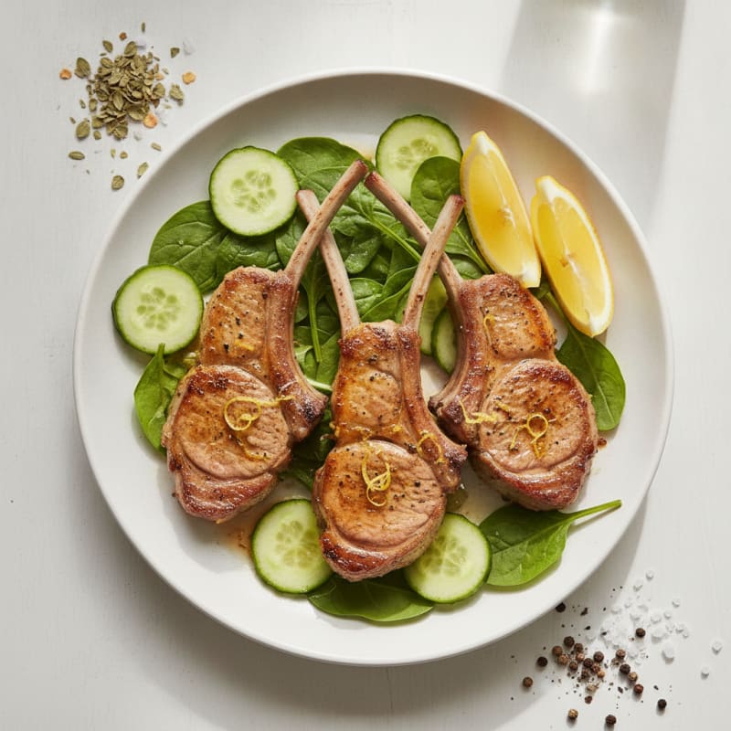 Herb-Marinated Lamb Chops with Lemon