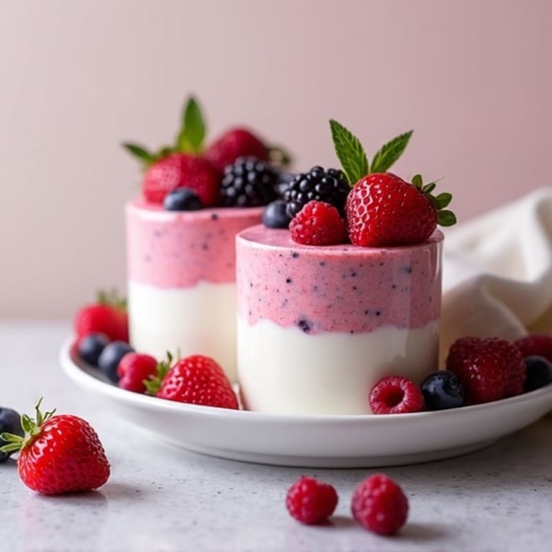 Silky Greek Yogurt Protein Mousse with Mixed Berries